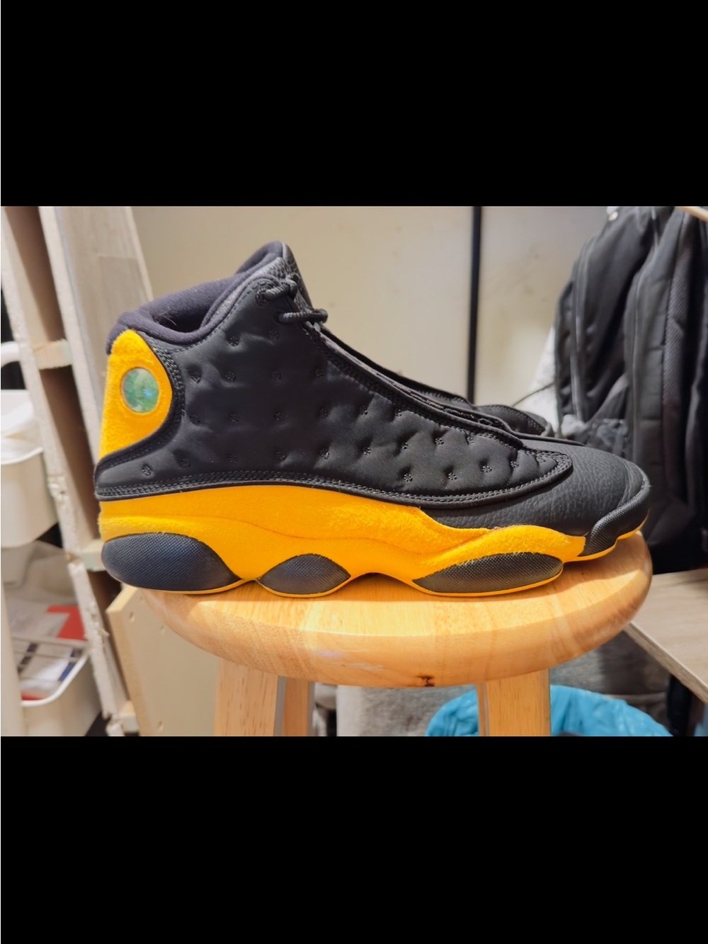 Jordan Men’s Athletic Shoes Black and Yellow